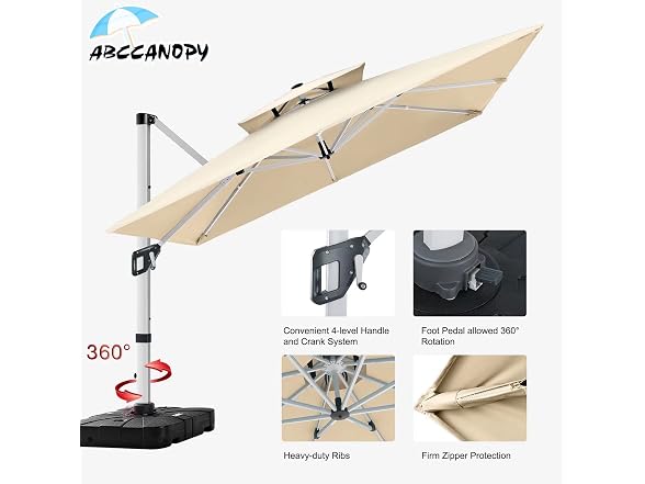 ABCCANOPY 10FT Cantilever Patio Umbrella