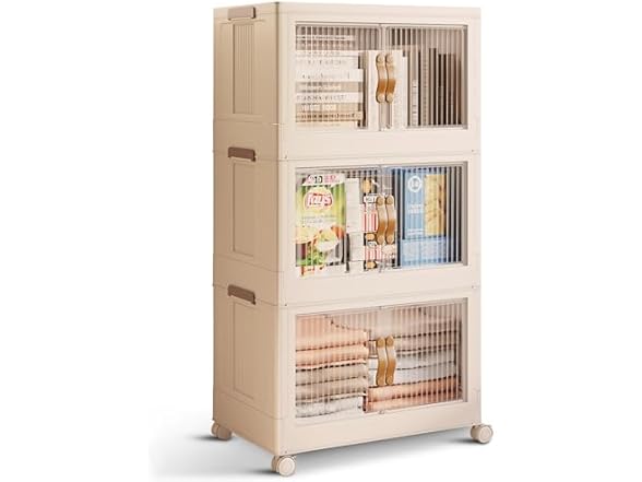 STORAGEBUD 3 Tier Large Stackable Storage Bins