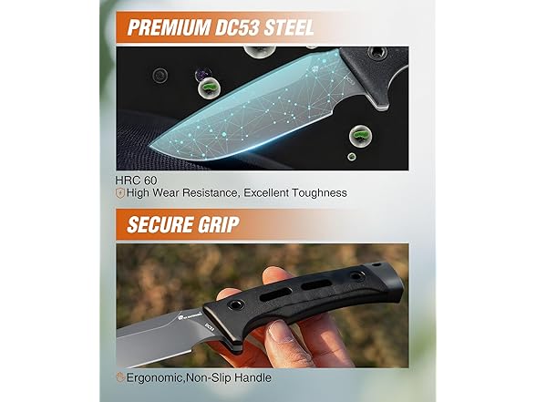 HX OUTDOORS Fixed Blade Knife | 3.7in Fixed