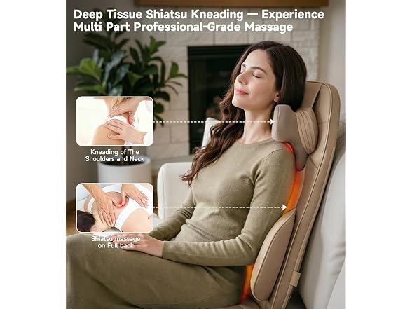 Flekzo Shiatsu Back Massager Chair Pad
