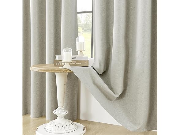100% Blackout Greyish Beige Curtains