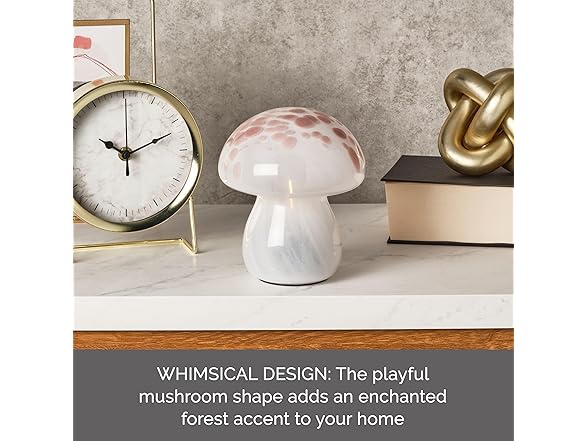 Amber Glass LED Mushroom Light