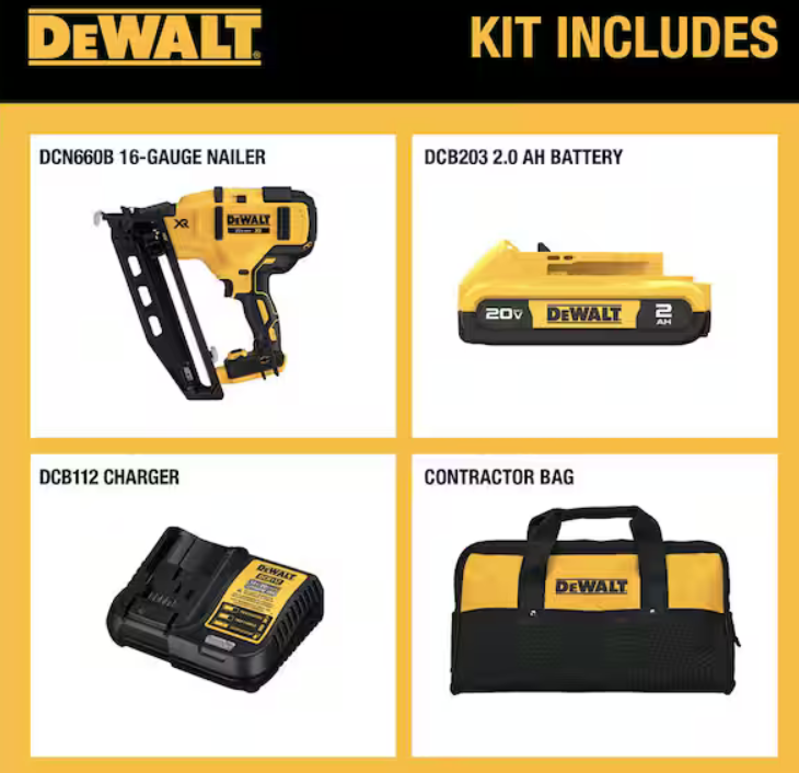 DEWALT DCN660D1 20V MAX XR 16G Angled Nailer Kit - Gallery 8