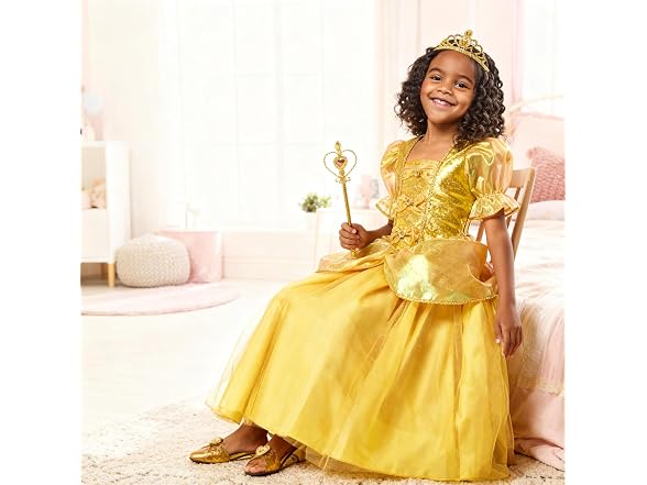 Rubies Gold Princess Costume Dress for Kids, XXSmall