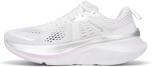 Saucony Women's Guide 18 Sneaker, White/Fuchsia, 6