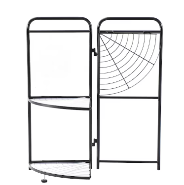 J&V Textiles 7054-BK 3-Tier Foldable Corner Shelf - Gallery 7