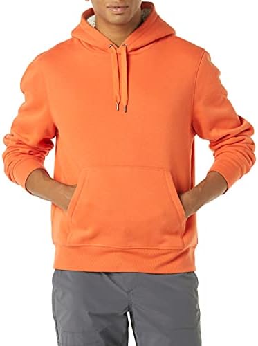Amazon Essentials Men's Hoodies, Sherpa-Lined Pullover, Orange, X-Small