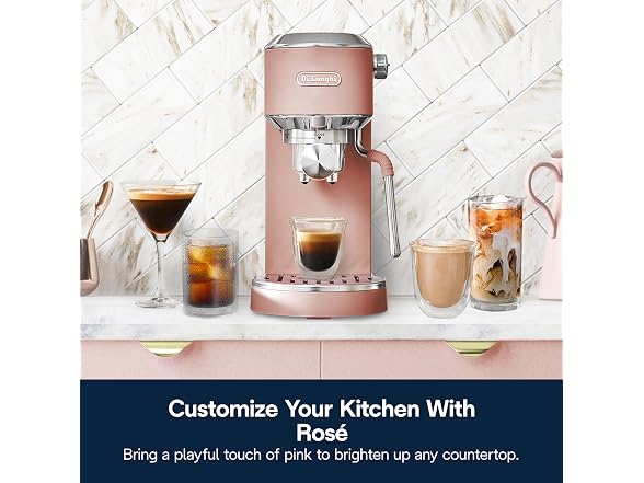 De'Longhi Dedica Duo Compact Espresso Machine Ros Pink
