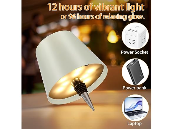 Beige Shade Wireless Bottle Lamp