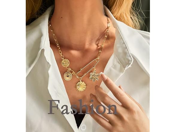 CVSQXPL Gold Charm Necklace for Women