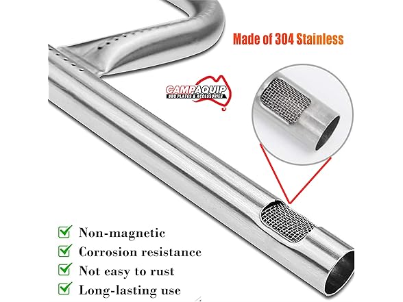 CAMPAQUIP Stainless Steel Tube Burner Replacement for Weber