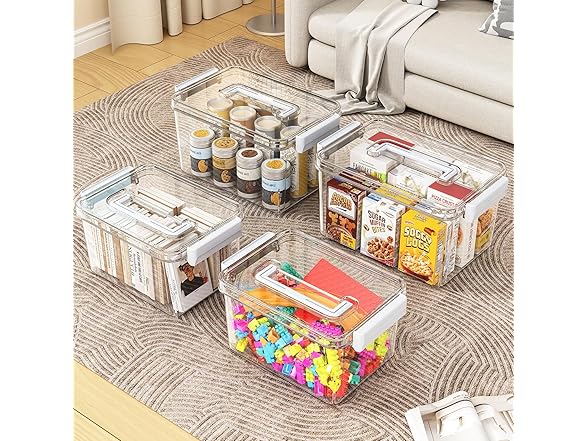 Plastic Storage Bins with Lids