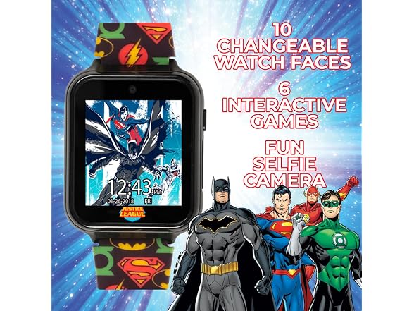 Accutime Boys 40mm Justice League Kids Smart Watch