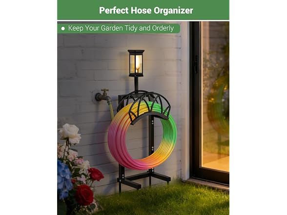 HZE Solar Garden Hose Holder Stand
