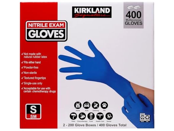 Kirkland Small (400 Gloves) Nitrile Exam Gloves