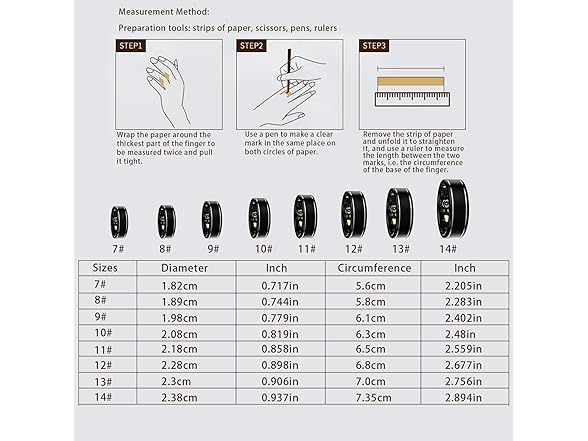 Activity Tracker Ring for Men - Size 7