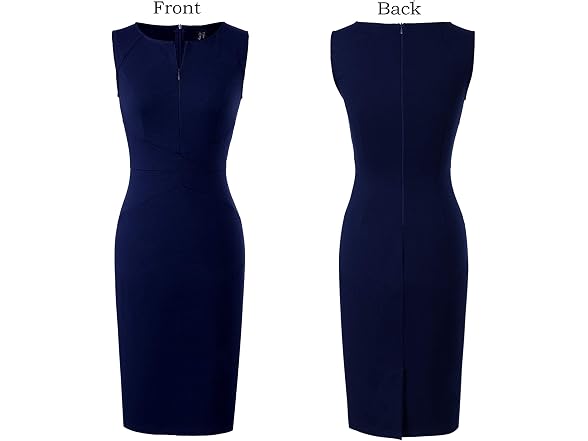 Vfshow Women (S) Front Zipper Work Business Dress