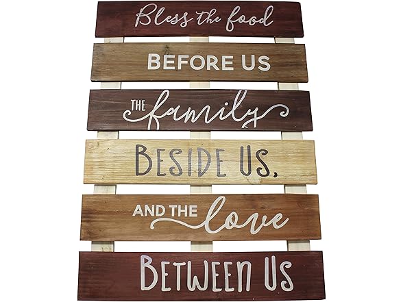 Rustic Bless The Food Wall Sign