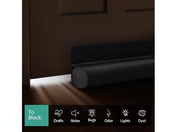 MAXTID GAR-117 (2 Pack) 36in Door Draft Stopper Black