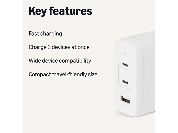 Amazon Basics 120W Fast Charging USB-C Nano GaN Wall Charger