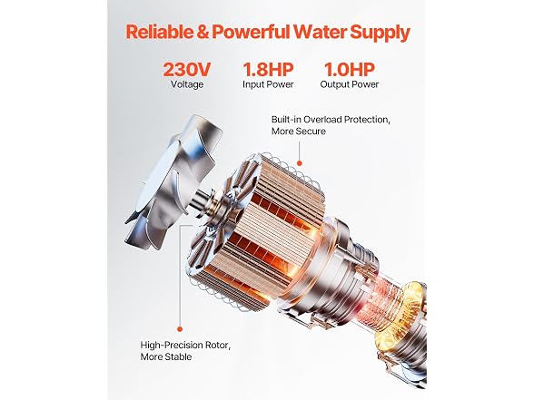 VEVOR Deep Well Submersible Pump, 1 HP