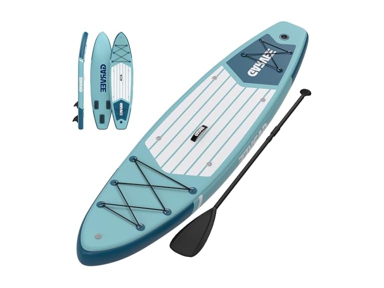 Inflatable Paddle Board for Adults, 11ft/10.6ft Stand Up Paddle Board with Premium Accessories, Non-Slip EVA Deck, Ultra-Light Carry Bag Pump, SUP for Youth & Adults of All Skill Levels