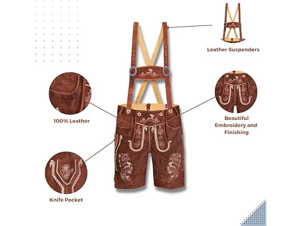 USA QUALITY WEARS USA Men Lederhosen
