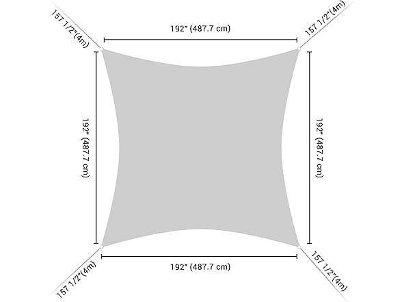 Yescom SHADE SAIL 16Ft SQUARE-Red