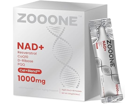 (30 Pack) zooone NAD+ 1000mg Liquid Packets Supplement