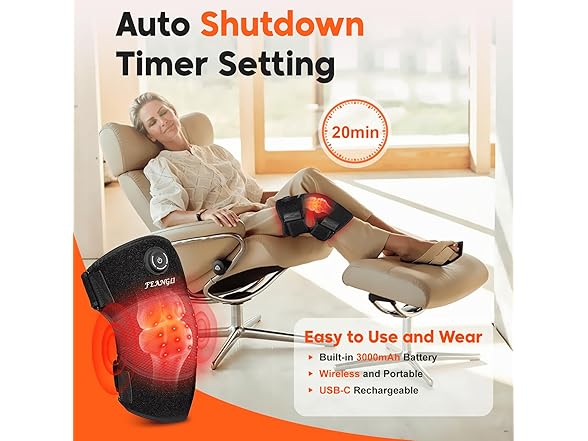 Cordless Red Light Heated Knee Brace