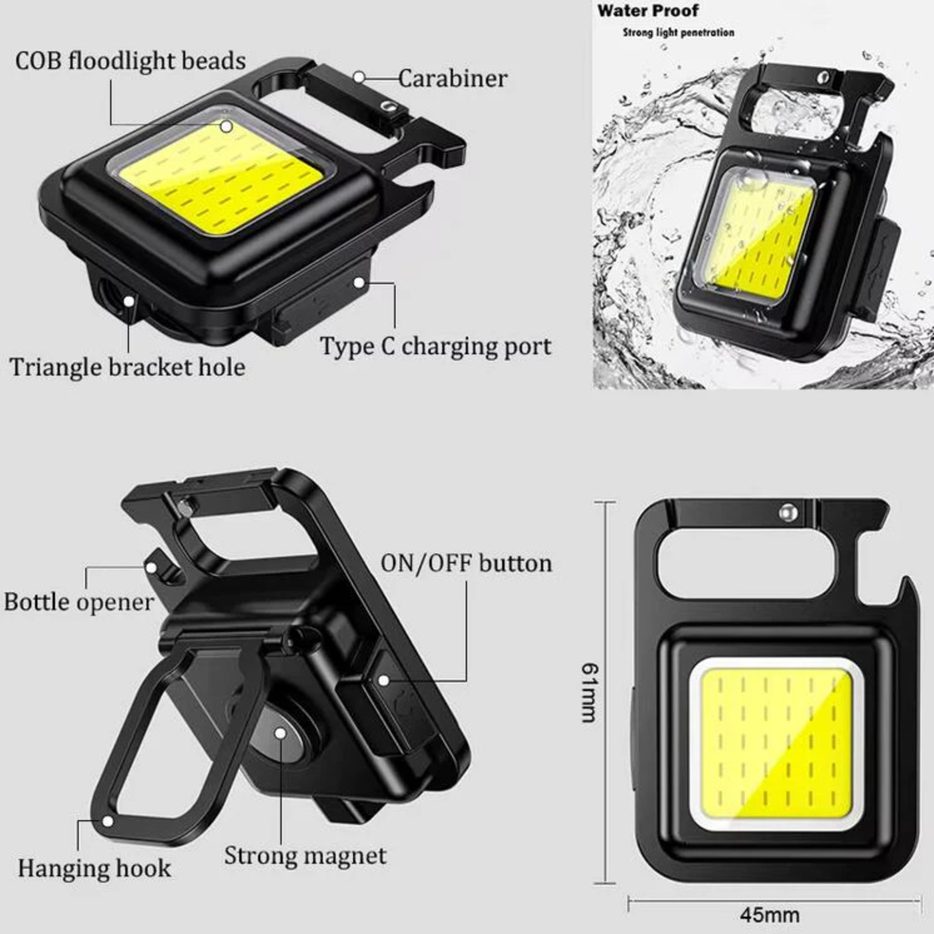 2-Pack Rechargeable Keychain Work Lights - Gallery 15