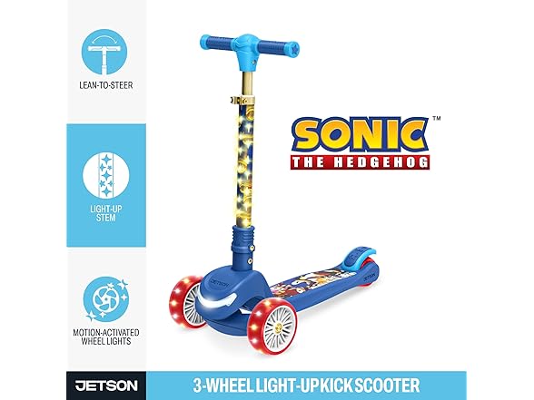 Jetson Sonic Three-Wheel Light Up Kick Scooter