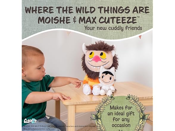 Where The Wild Things are Max & Moishe Duo Cuteeze Plush