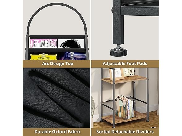 Leadpro Bookshelf with 3 Tier Vinyl Holder