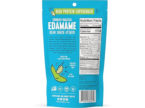 The Only Bean Edamame Snack 4oz