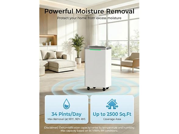 HOPSEN Dehumidifier with Drain Hose