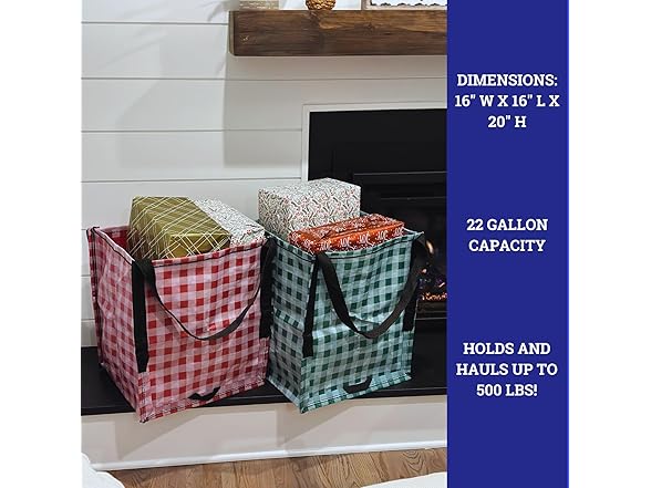 DURASACK Heavy Duty Storage Tote Bag 22Gal, 2 PK