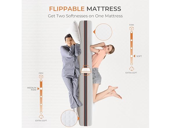 Sweetnight 12" King Foam Mattress, Flippable