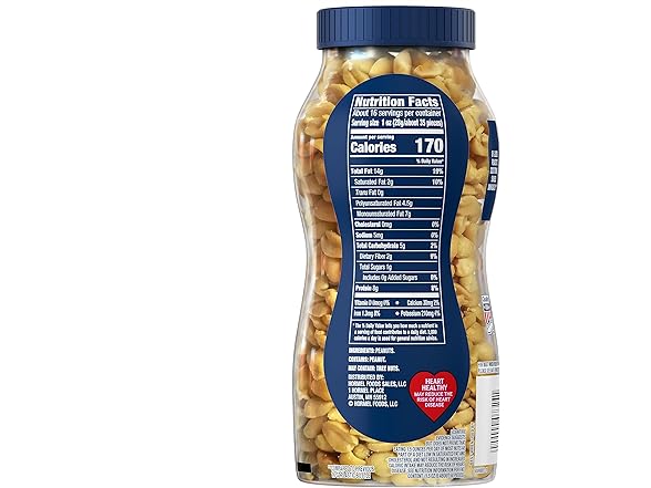 1CT Planters Unsalted Dry Roasted Peanuts (16 oz)