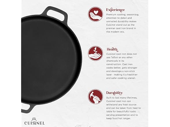 Cuisinel Cast Iron Pizza Pan 13.5-Inch