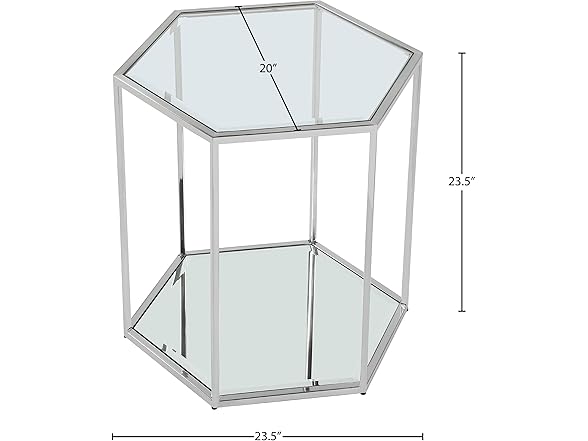 Sei Chrome Glass & Steel End/Side Table