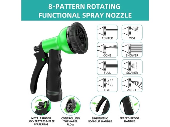 100ft Expandable Garden Hose w/ Nozzle