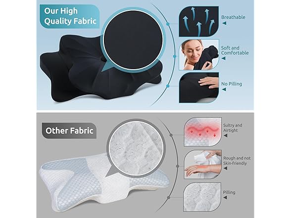DONAMA Cervical Pillow for Neck, Black