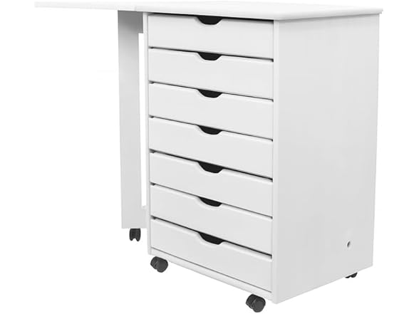 Jela USA 7 Drawer Gate Leg Roll Cart