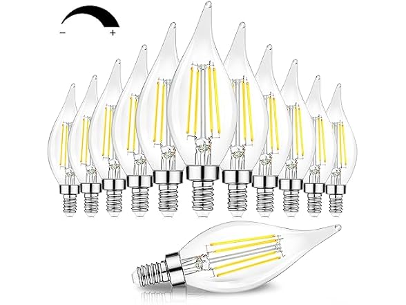 TOBUSA Dimmable E12 Candelabra LED Bulbs 6W 5000K