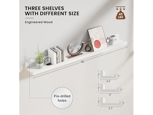 Heimlove BC1582525060030 floating shelves for wall
