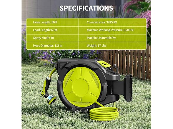 Fenbeli Retractable Garden Hose Reel 50 FT