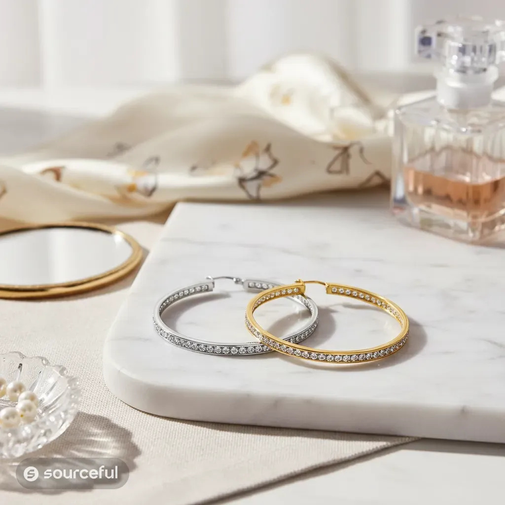 Womens 40mm Hoop Earrings - Gallery 14