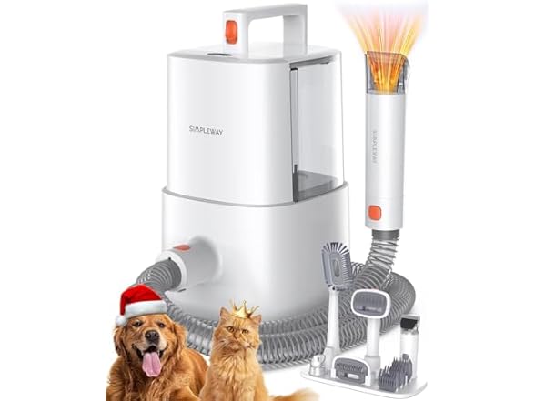 Simple Way W0777 Dog Grooming Vacuum Kit for Shedding