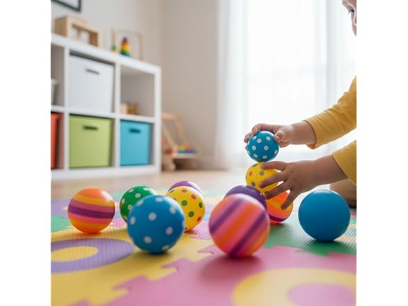 Dots & Stripes Bouncing Ball 12 Pieces